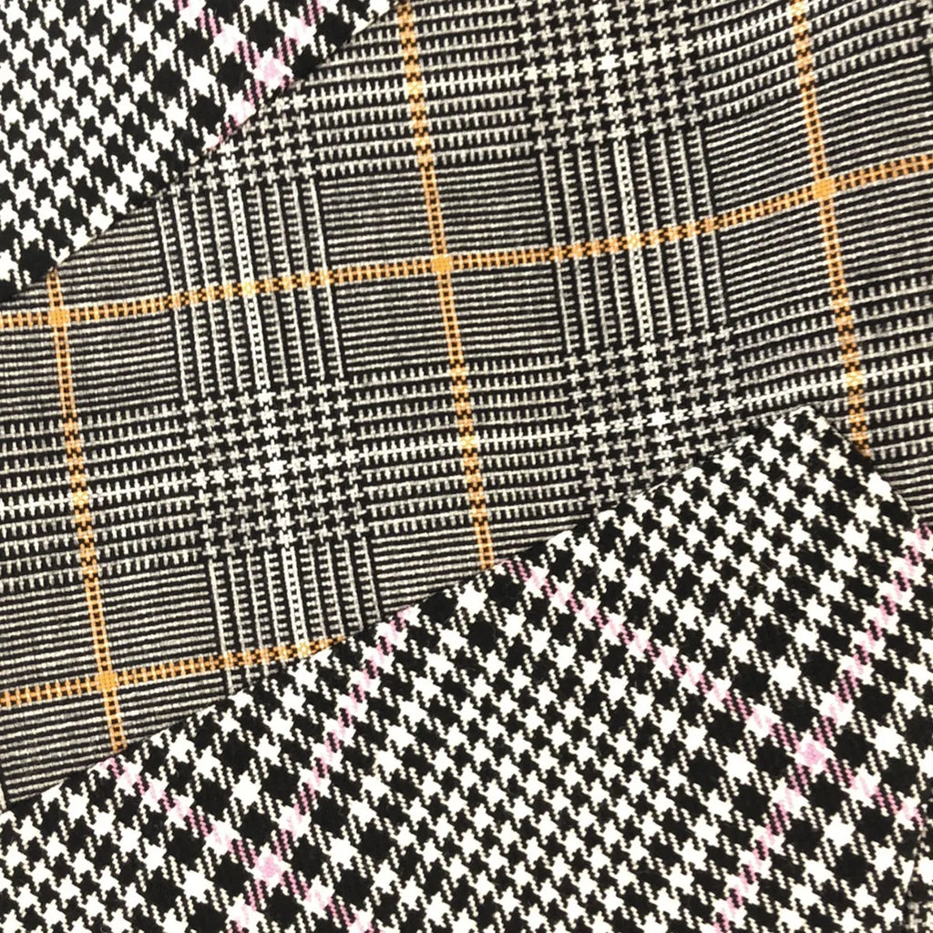 [新品] COMME des GARCONS HOMME PLUS | 2023SS |羊毛千鳥格紋拼布休閒褲 | XS |灰色/粉紅色/橙色 |男士