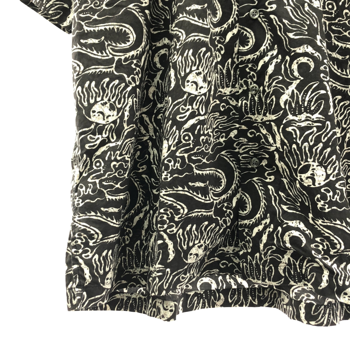 POLO BY RALPH LAUREN / 폴로바이랄 플로렌 | 빈티지 CLAYTON 코튼 드래곤 무늬 오픈 컬러 반소매 셔츠 | L | 남성