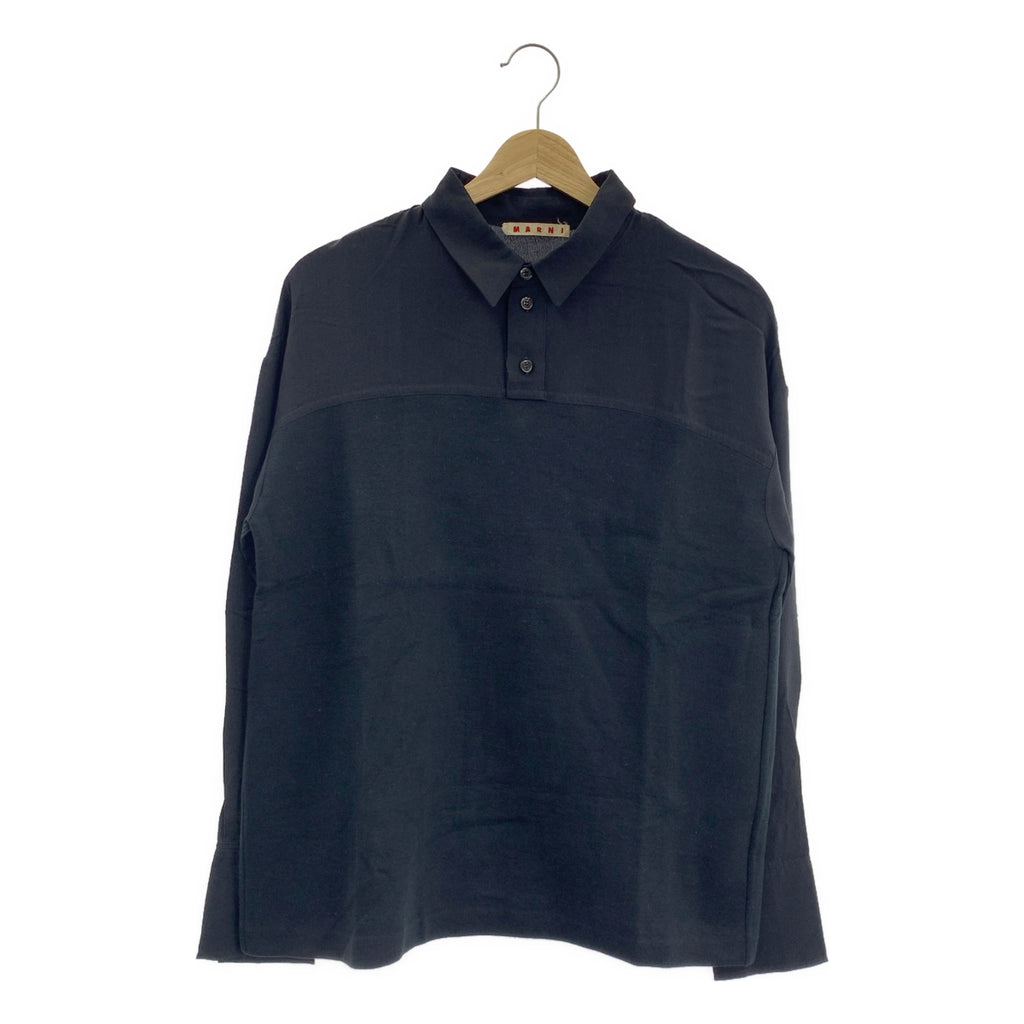MARNI / 마르니 | 실크 전환 긴팔 폴로 셔츠 | 40 | 여성