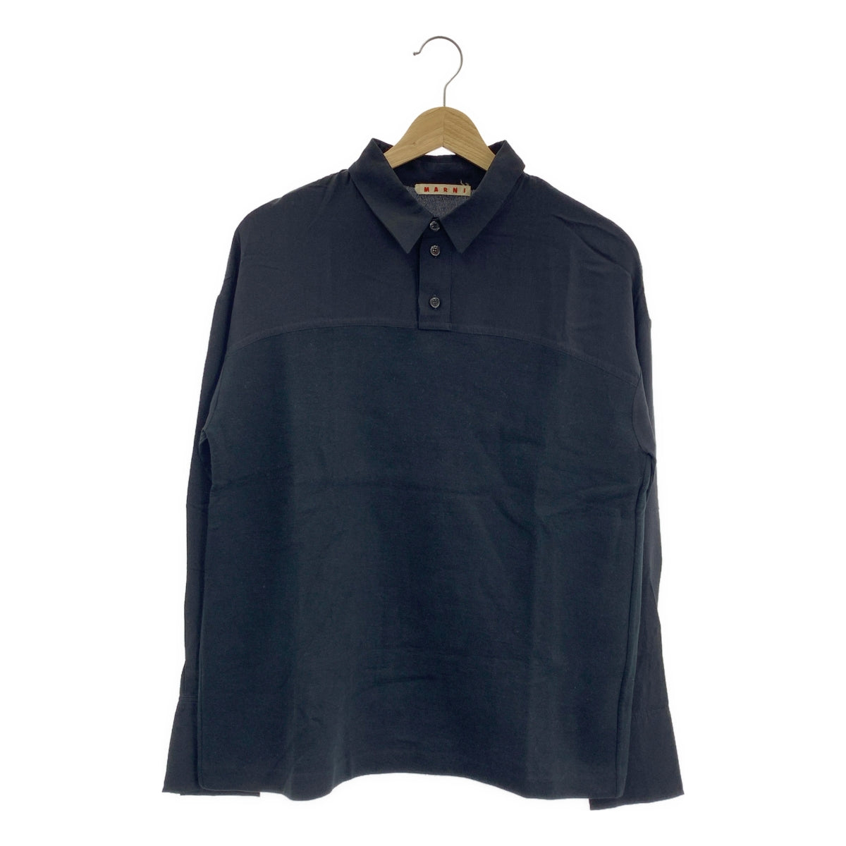 MARNI / 마르니 | 실크 전환 긴팔 폴로 셔츠 | 40 | 여성