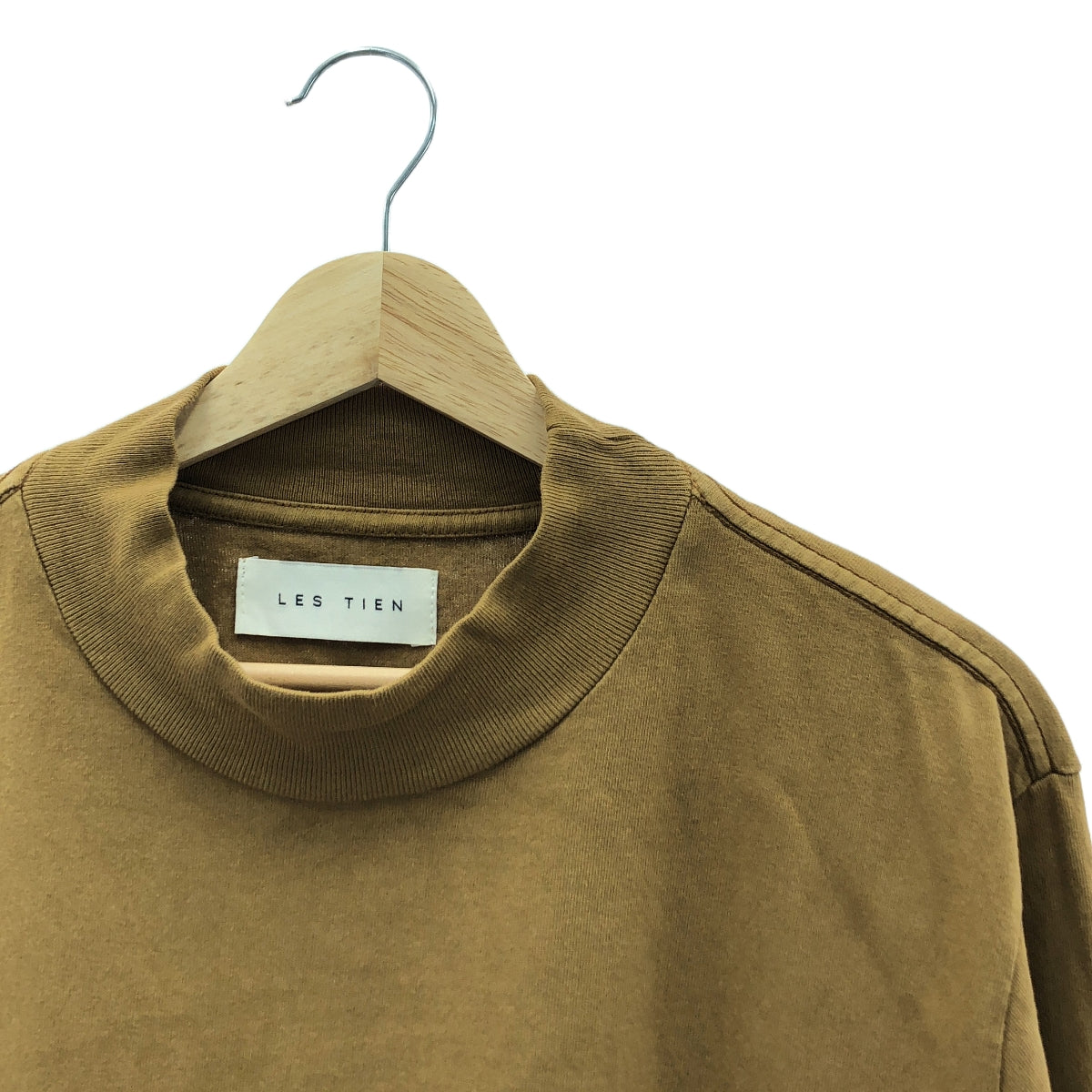 LES TIEN / 레스티엔 | 코튼 목 목 롱 슬리브 티셔츠 | M | 브라운 | 남성