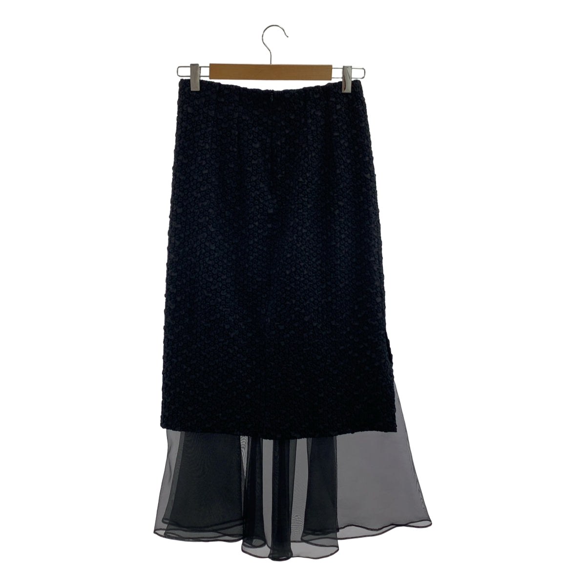 cygne / シーニュ | オリジナル刺しゅうシースルーペンシルスカート | 1 | レディース