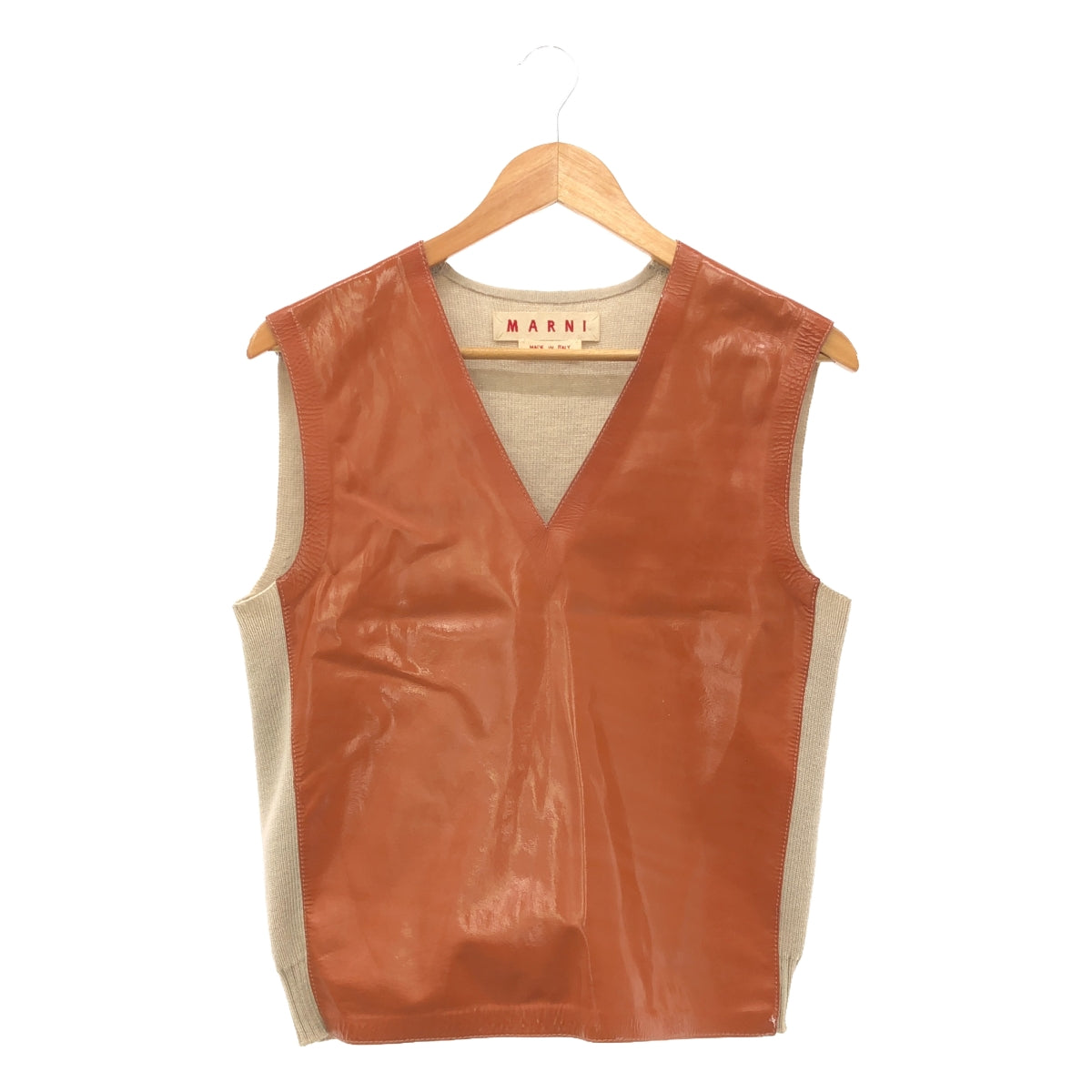 MARNI | Mixed material knit vest | Brown/Beige | Women's