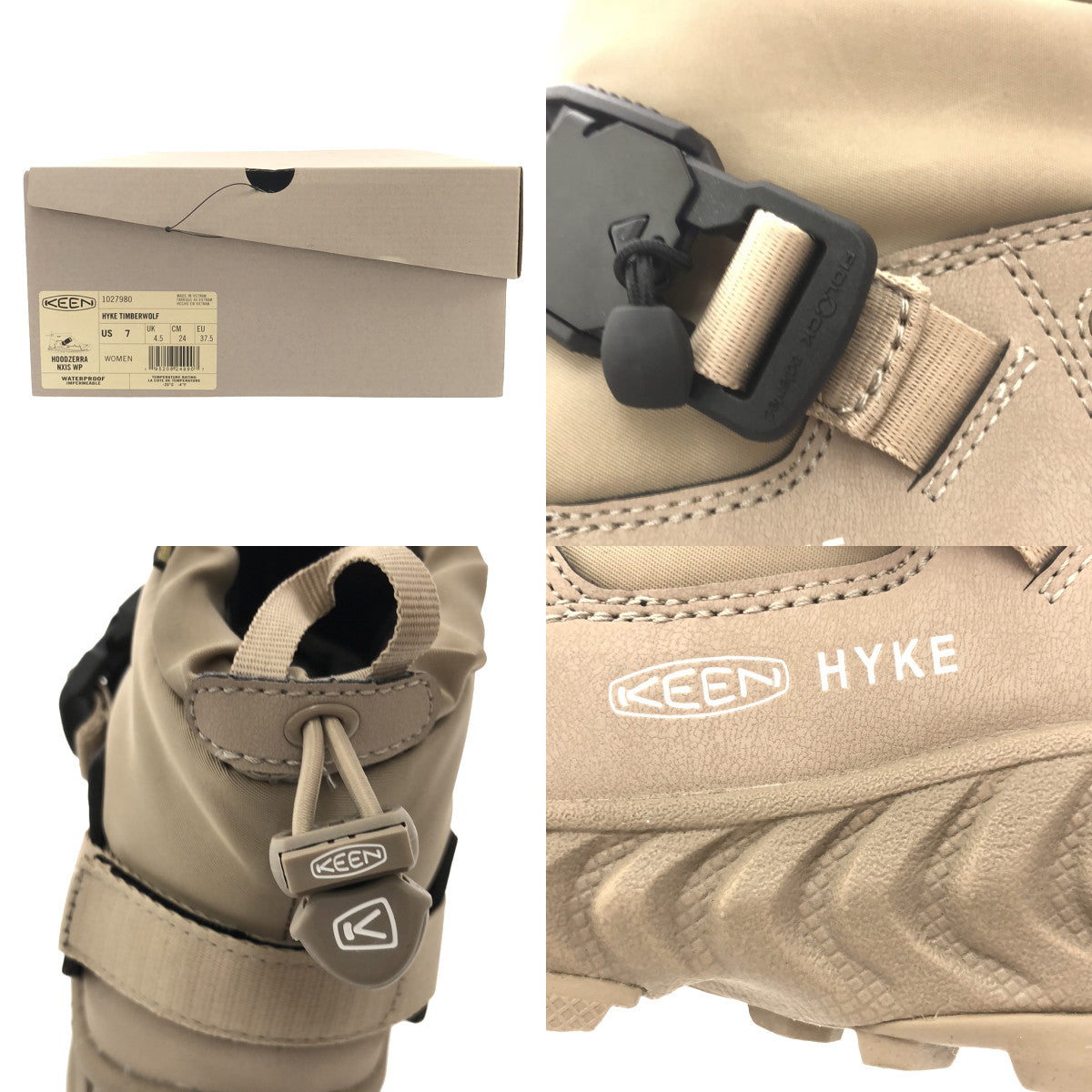 【미품】 HYKE / 하이크 | × KEEN / 킨 별주 HOODZERRA WP / 후드제라 넥시스 워터프루프 부츠 | 24 | TIMBERWOLF |