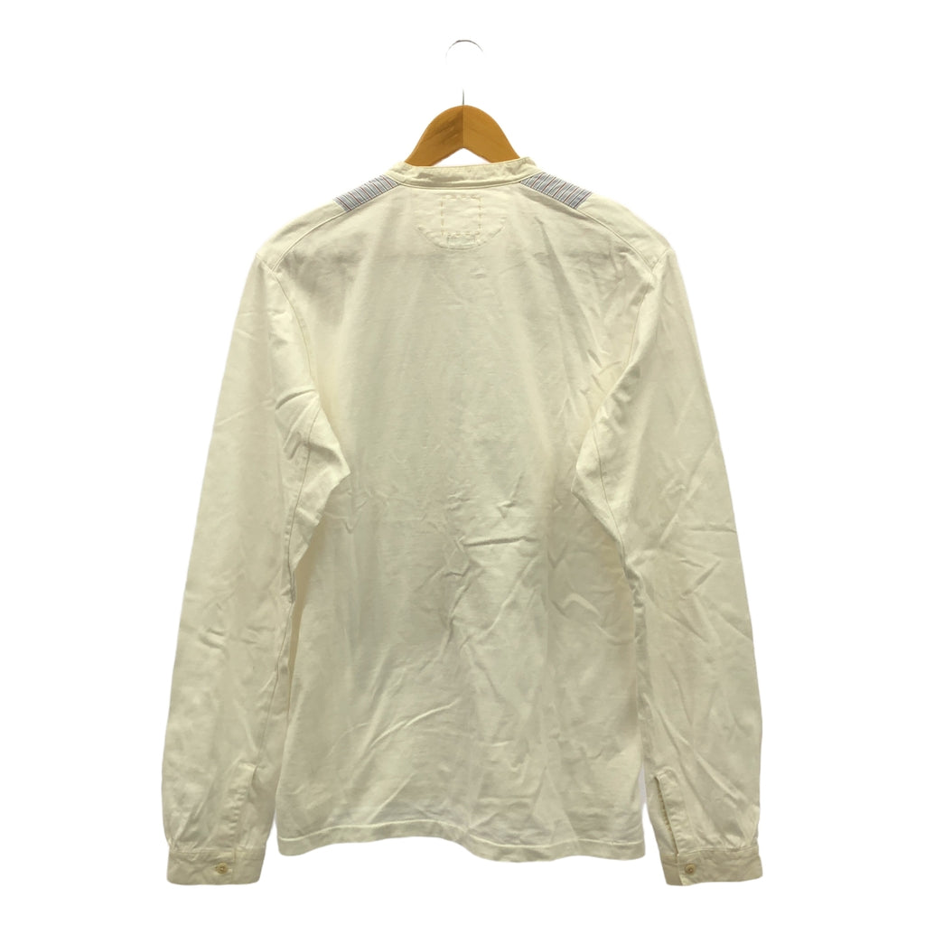 visvim / ビズビム | MARCELLA KURTA SHIRT L/S / バンドカラー ストライプ カットソー | 3 | ホワイト | メンズ