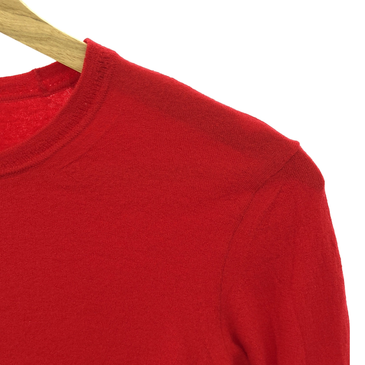 Drawer / ドゥロワー | ウール ワンポイントロゴ スリット ニット セーター | 1 | レッド | レディース