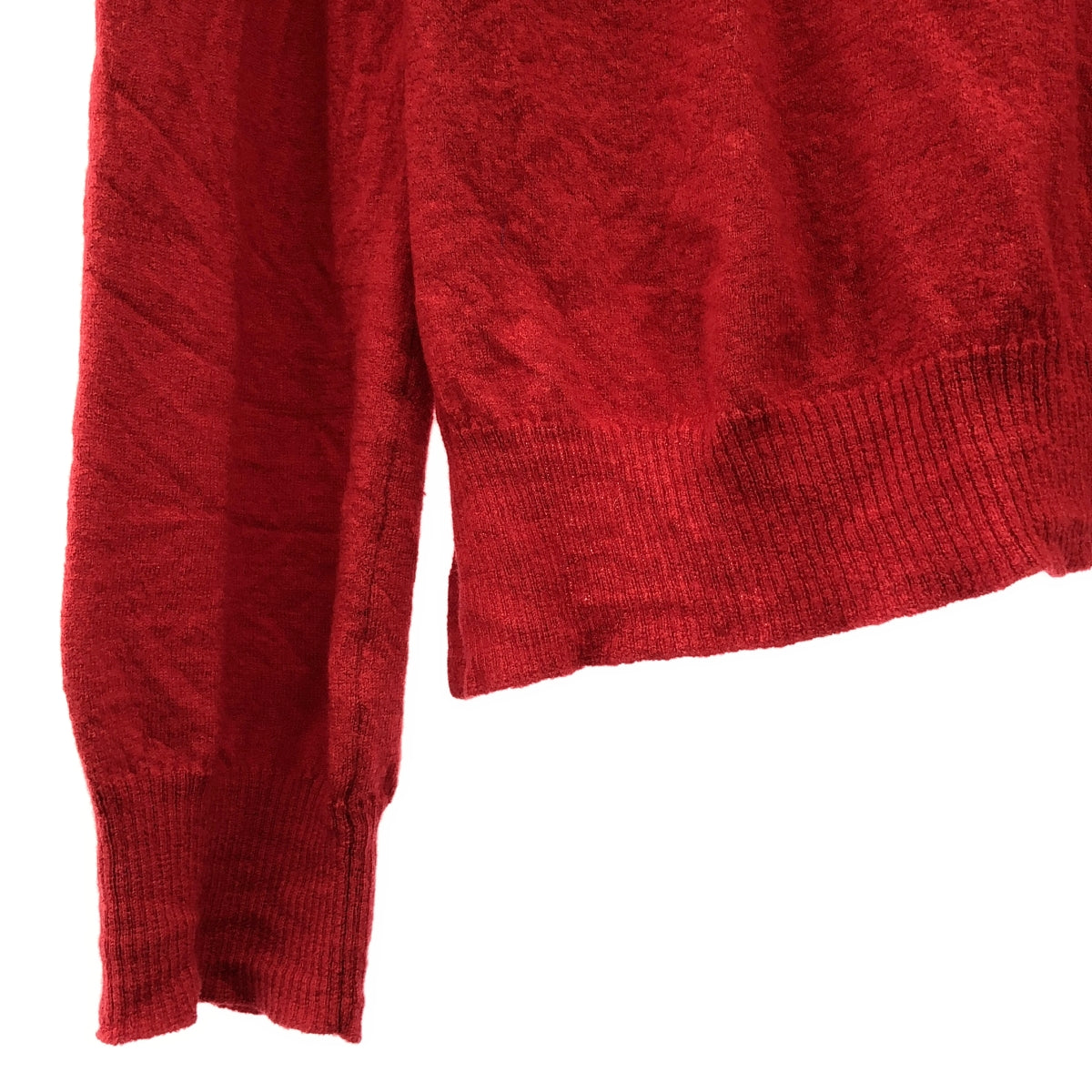 Drawer / ドゥロワー | ウール ワンポイントロゴ スリット ニット セーター | 1 | レッド | レディース