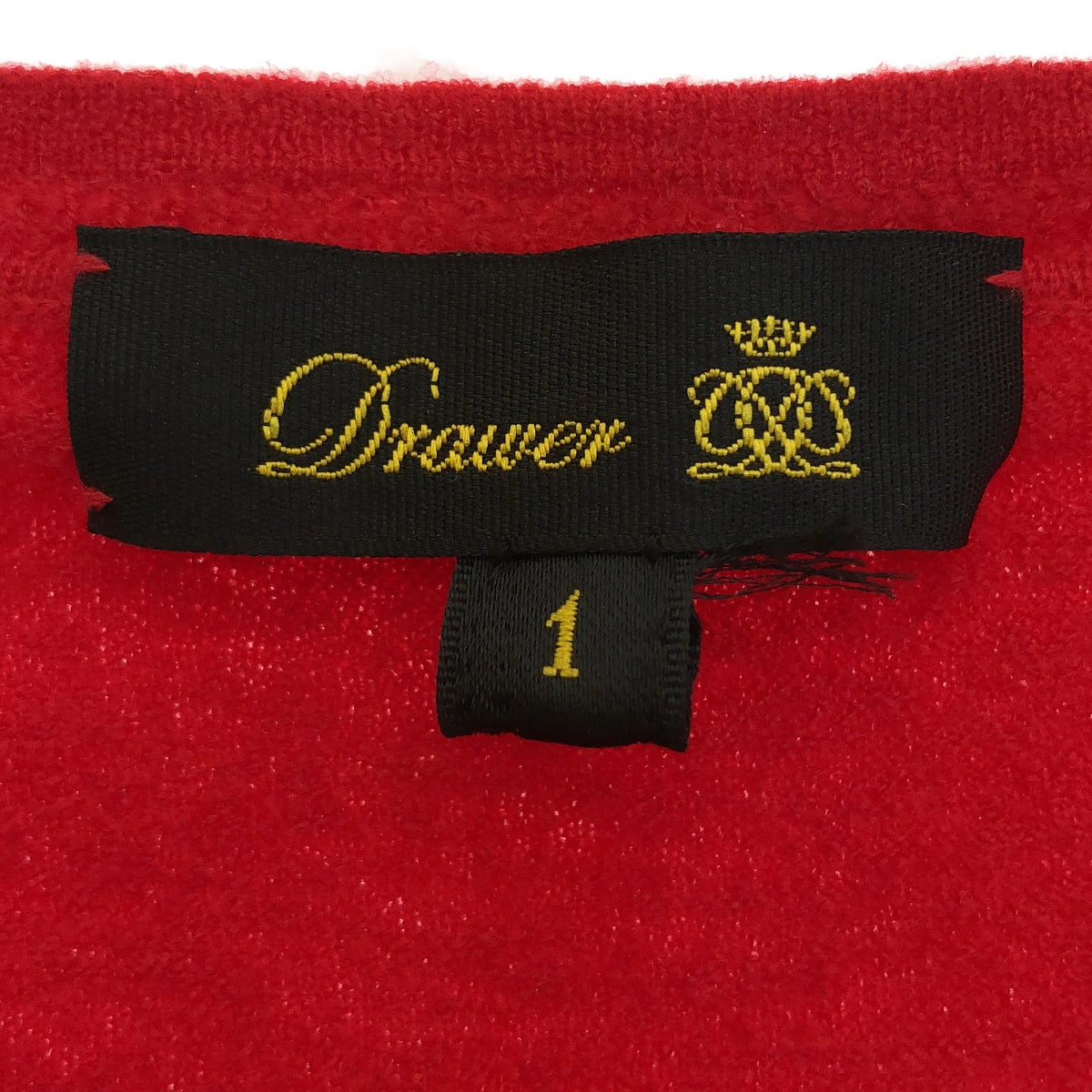 Drawer / ドゥロワー | ウール ワンポイントロゴ スリット ニット セーター | 1 | レッド | レディース