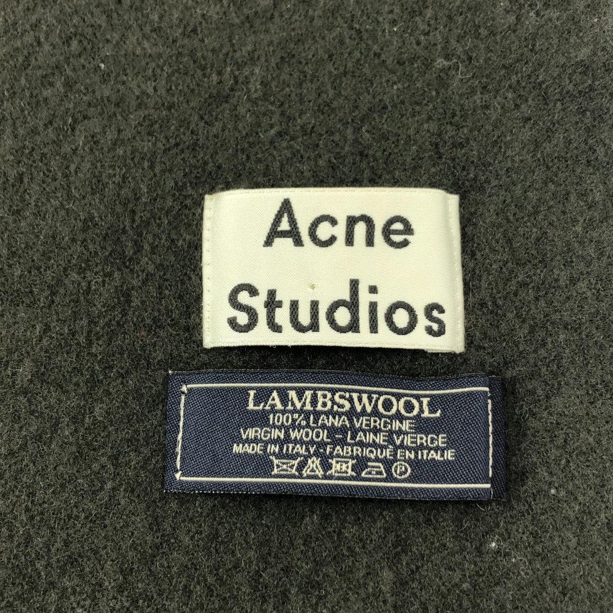 Acne Studios / 여드름 스튜디오 | LAMBSWOOL / 울 프린지 대형 스톨 머플러 / 유니섹스 | 올리브 | 남성