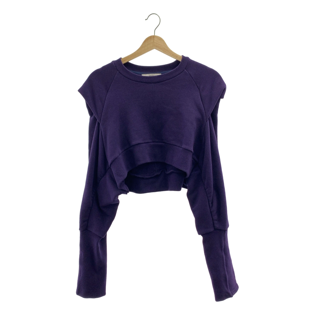 UN3D / アンスリード | パワーショルダーショート スウェット トレーナー | F | パープル | レディース