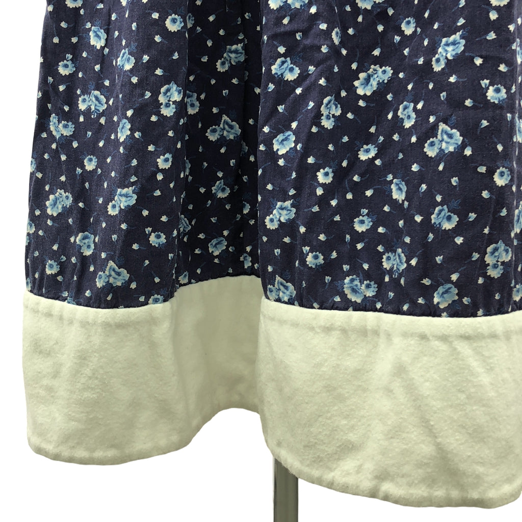 COMME des GARCONS COMME des GARCONS / Comme des | 2022春夏 |花卉印花混合材質無袖連身裙 | S |藍色/白色|女性的