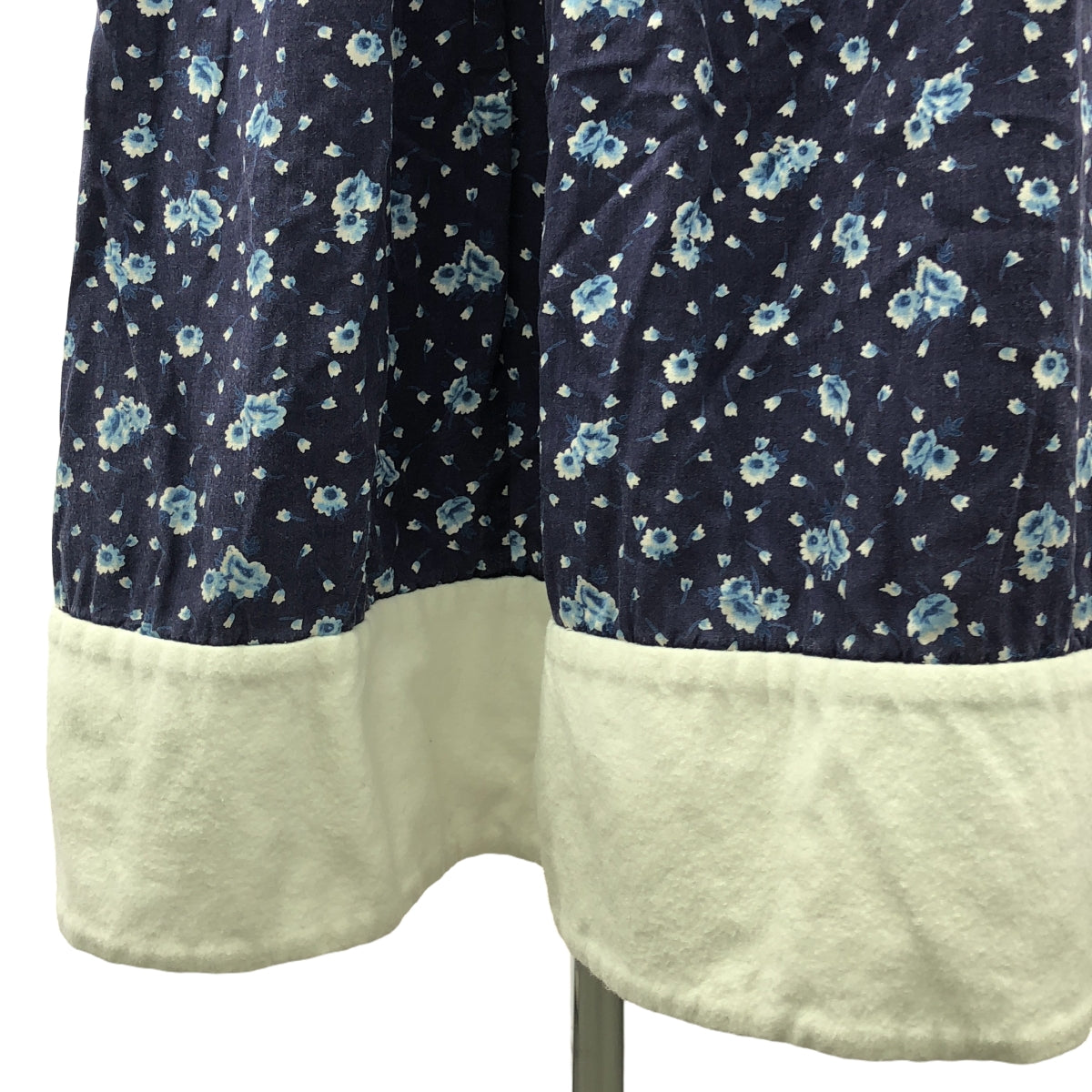 COMME des GARCONS COMME des GARCONS / Comme des | 2022春夏 |花卉印花混合材質無袖連身裙 | S |藍色/白色|女性的