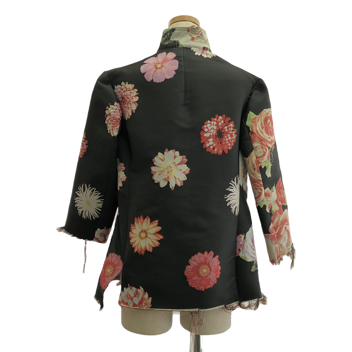 [品相良好] Y's / Y's 山本耀司 |剪裁、磨損提花刺繡鏤空夾克 |尺寸 3 |炭黑色/多色 |女性的