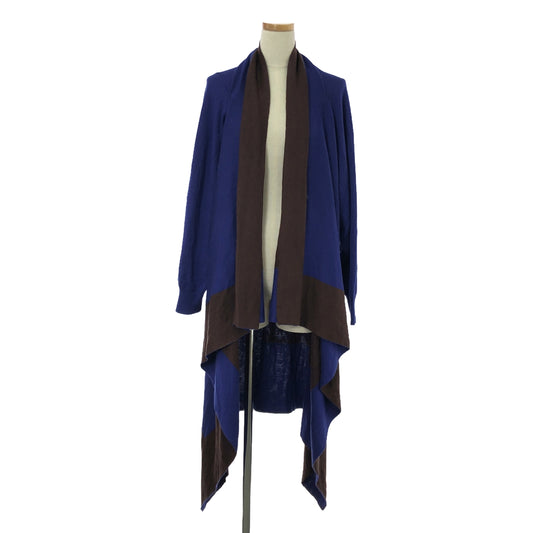 PLEATS PLEASE ISSEY MIYAKE | Transformed over-long knit cardigan | Size 3 | Brown/Blue | Women's