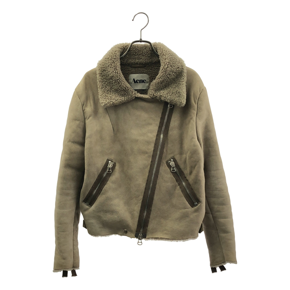 Acne / 여드름 | 무톤 가죽 라이더스 재킷 블루존 | 40 |