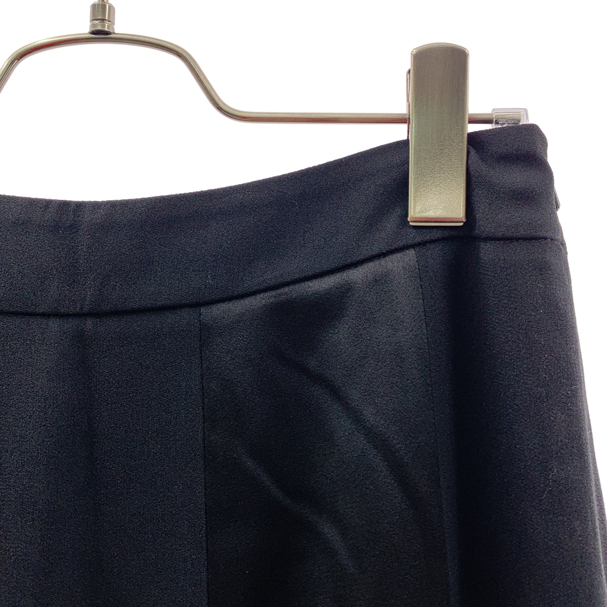 Max Mara / マックスマーラ | シルク混 異素材切替 フレアスカート | 34 | ブラック | レディース