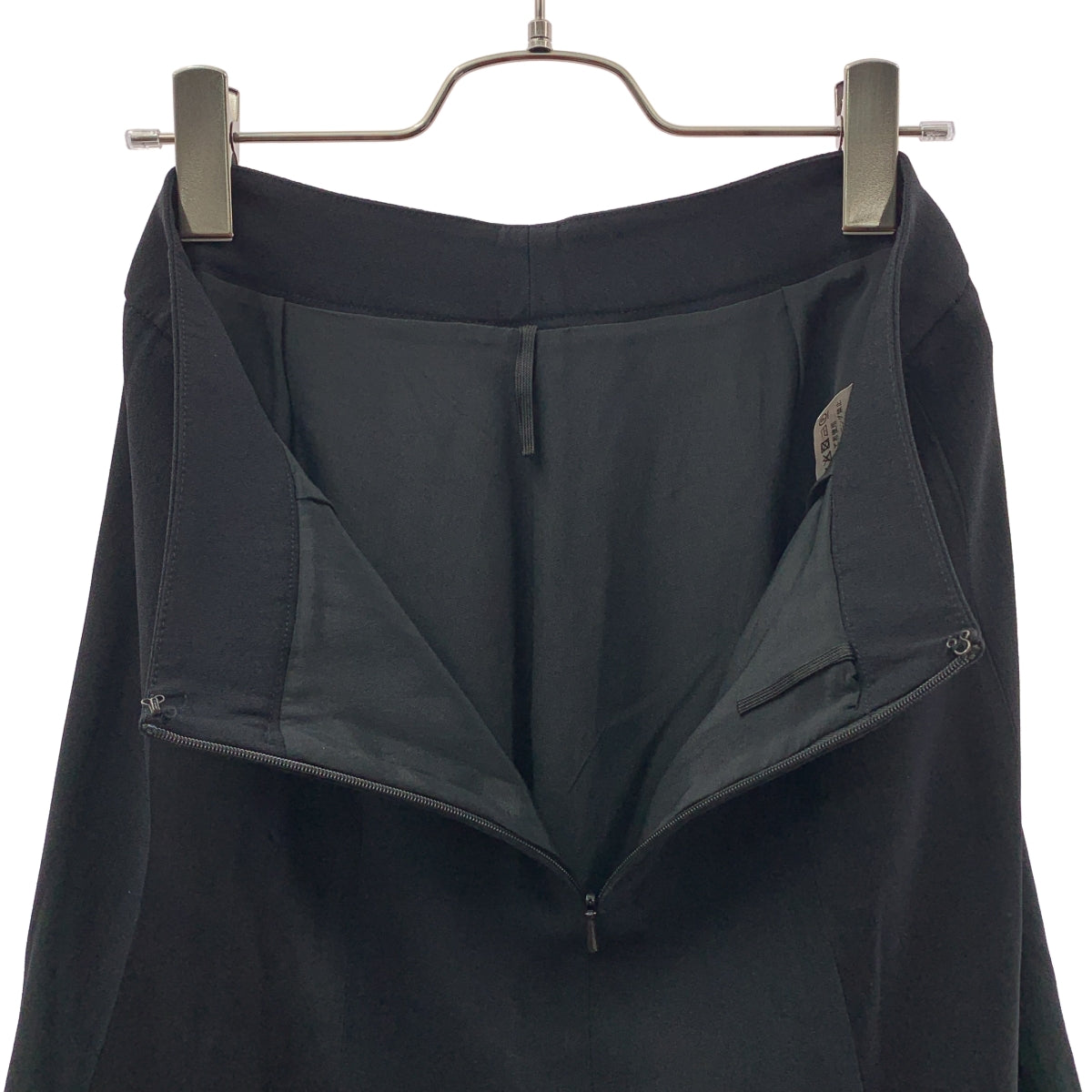 Max Mara / マックスマーラ | シルク混 異素材切替 フレアスカート | 34 | ブラック | レディース