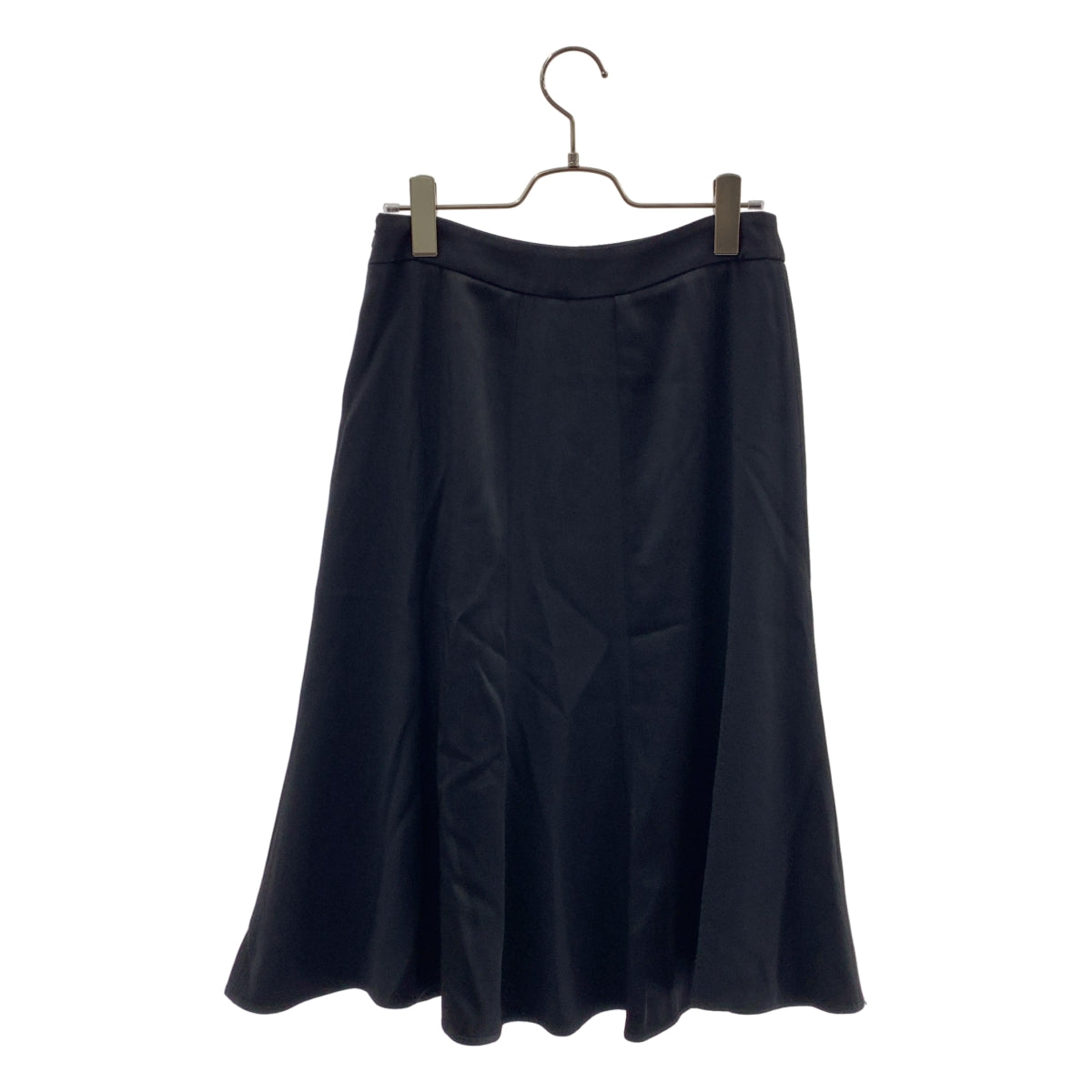 Max Mara / マックスマーラ | シルク混 異素材切替 フレアスカート | 34 | ブラック | レディース
