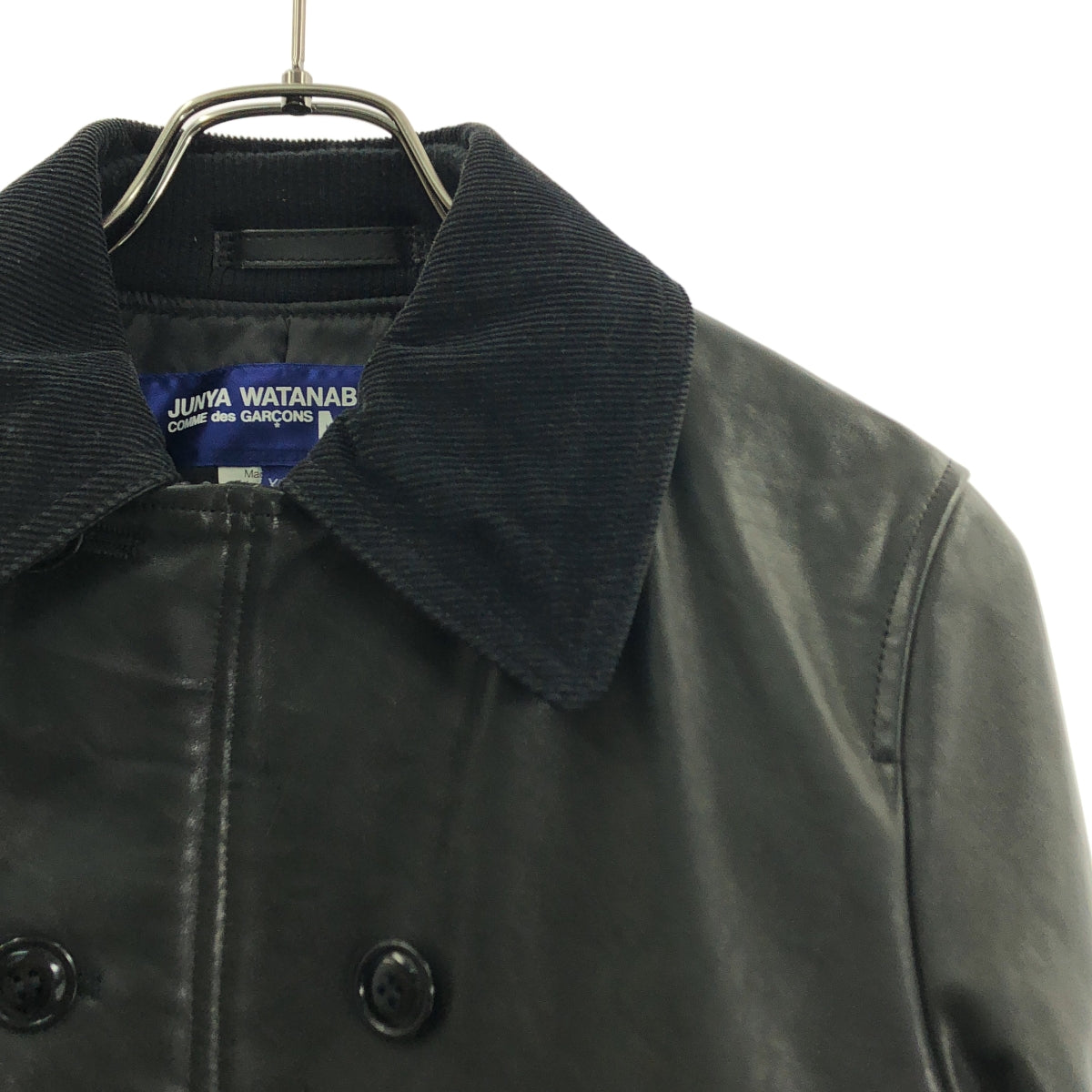 JUNYAWATANABE COMMEdesGARCONS MAN / ジュンヤワタナベマン | 2011AW | レザー コーデュロイ切替 エルボーパッチ コルビジェジャケット | XS | メンズ