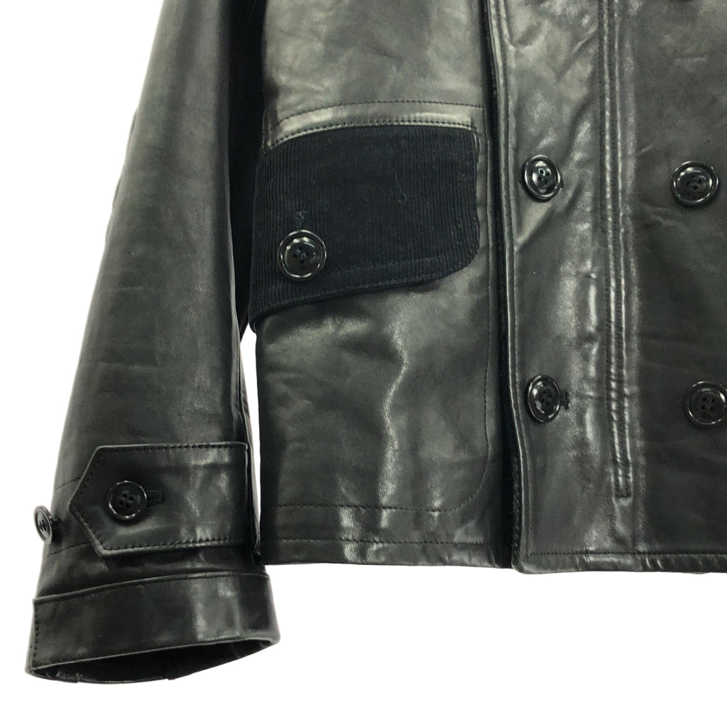 JUNYAWATANABE COMMEdesGARCONS MAN / ジュンヤワタナベマン | 2011AW | レザー コーデュロイ切替 エルボーパッチ コルビジェジャケット | XS | メンズ