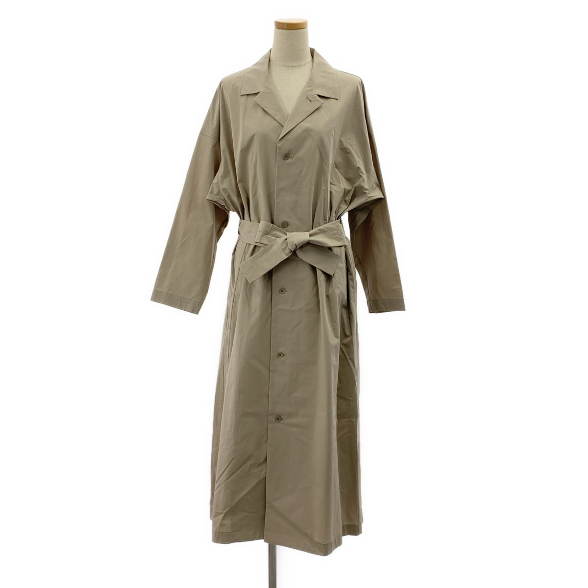 【美品】  ATON / エイトン | オーバーシルエット ベルテッド シングルコート | 01 | ベージュ系 | レディース