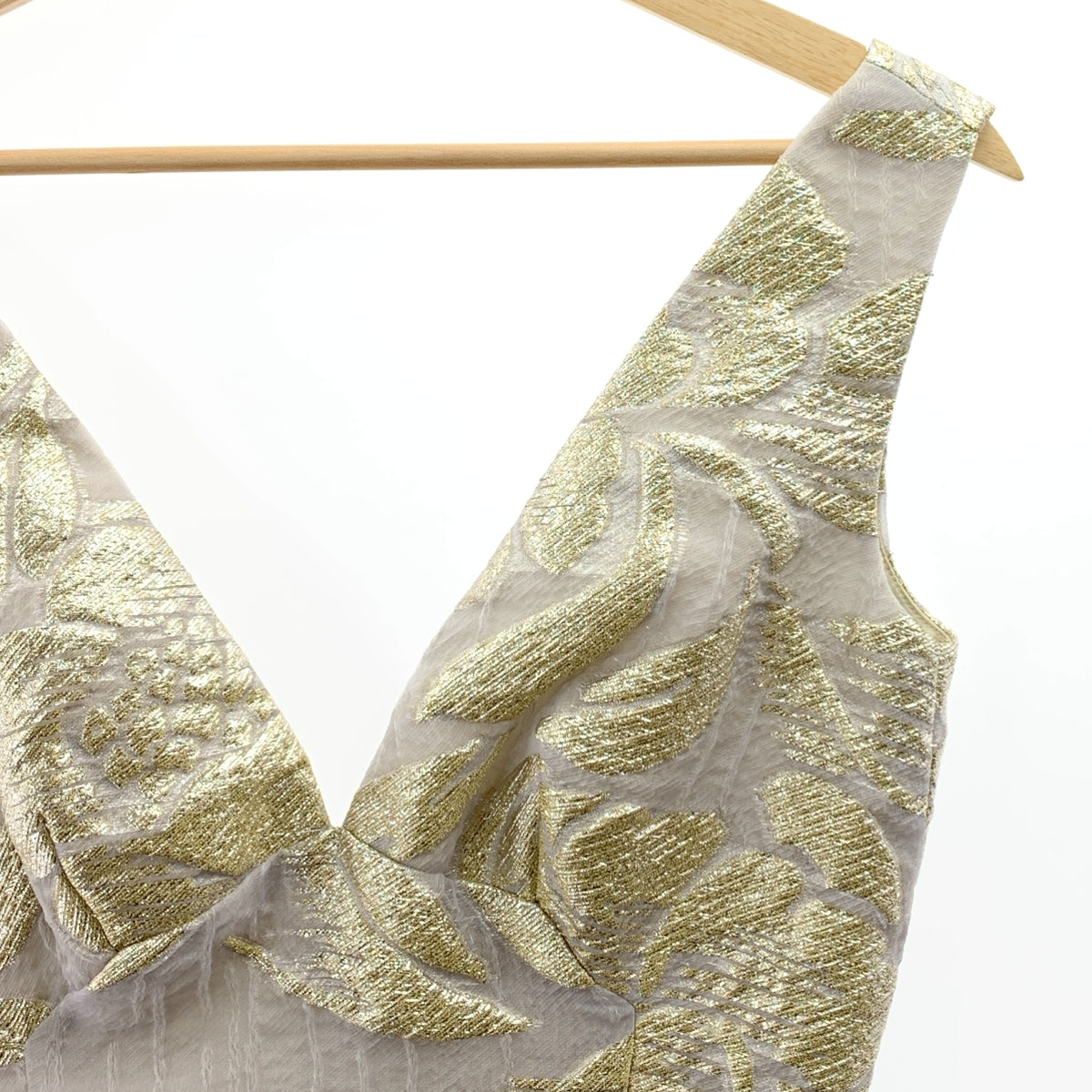 【美品】  Lela Rose / レラ ローズ | フラワージャガード フレア ドレス ワンピース | 0 | シルバー/ゴールド/グレー | レディース