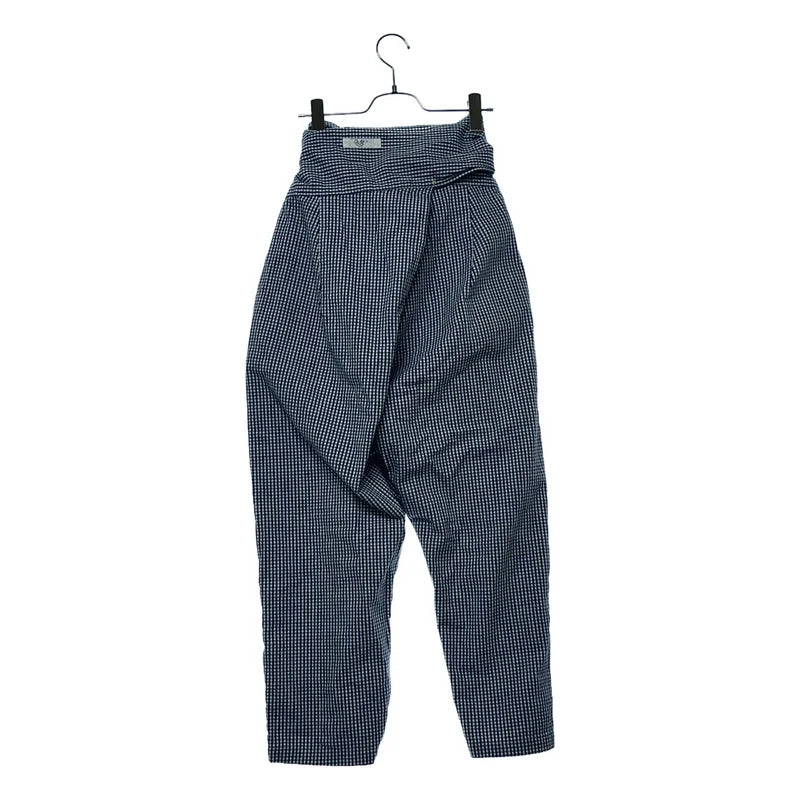 WHEAT and SILVER / ウィートアンドシルバー | コットン チェック ラップ ワイドパンツ | F | レディース