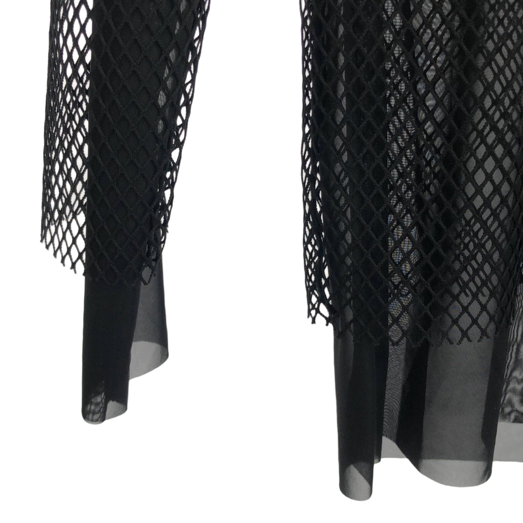 [品相良好] COMME des GARCONS COMME des GARCONS / Comme des | 2025 春夏 |網眼層層疊長袖上衣| SHOPBOP S |黑色|女性的