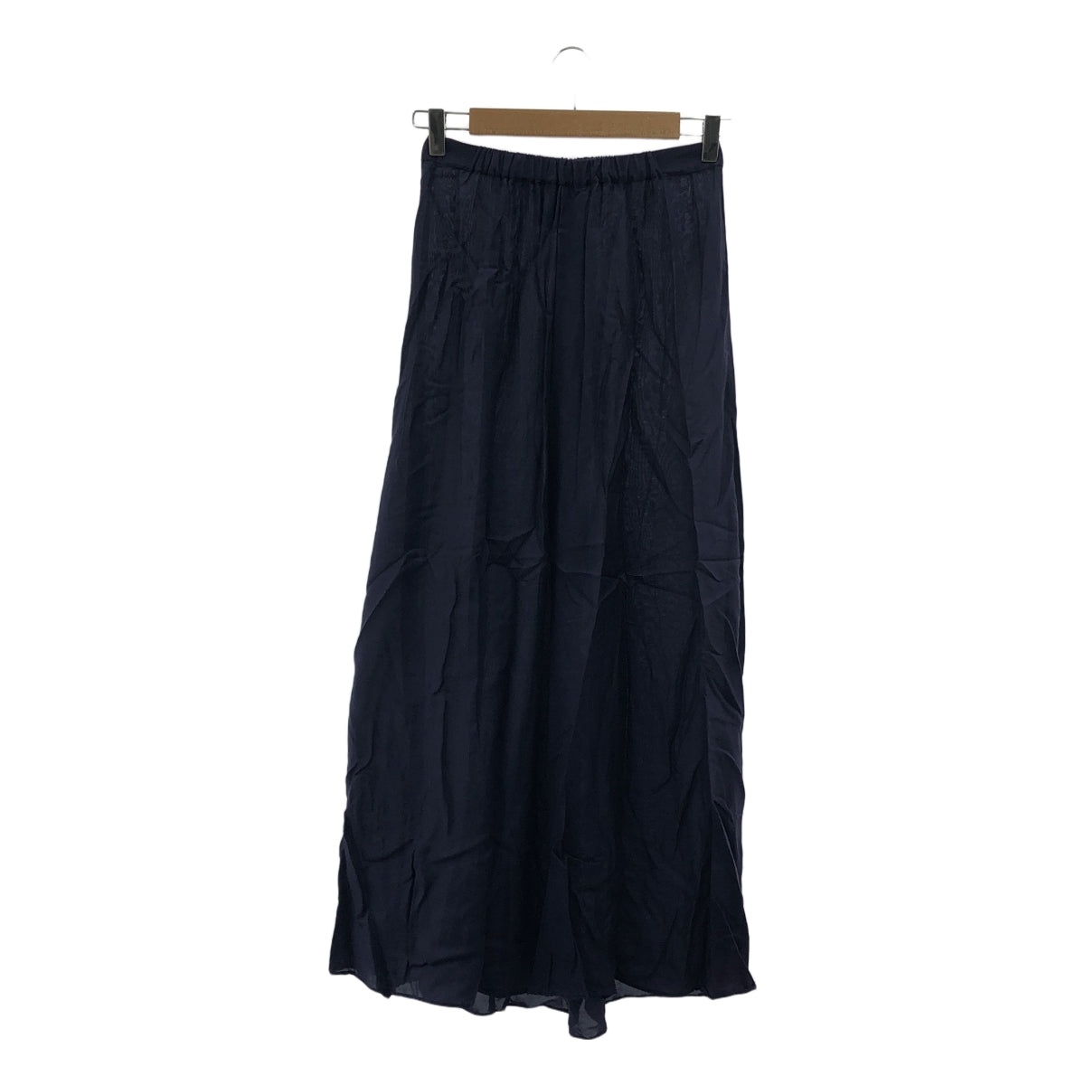 ATON / エイトン | 2020SS | NATURAL DYE CUPRA SILK KERSEY FRONT DRAPED SKIRT フロントドレープ スカート | 2 | ネイビー | レディース