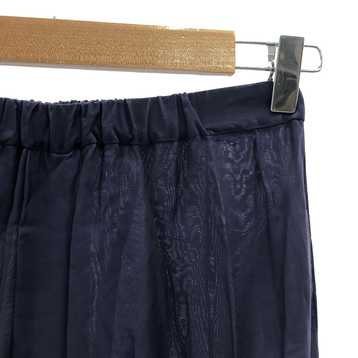 ATON / エイトン | 2020SS | NATURAL DYE CUPRA SILK KERSEY FRONT DRAPED SKIRT フロントドレープ スカート | 2 | ネイビー | レディース