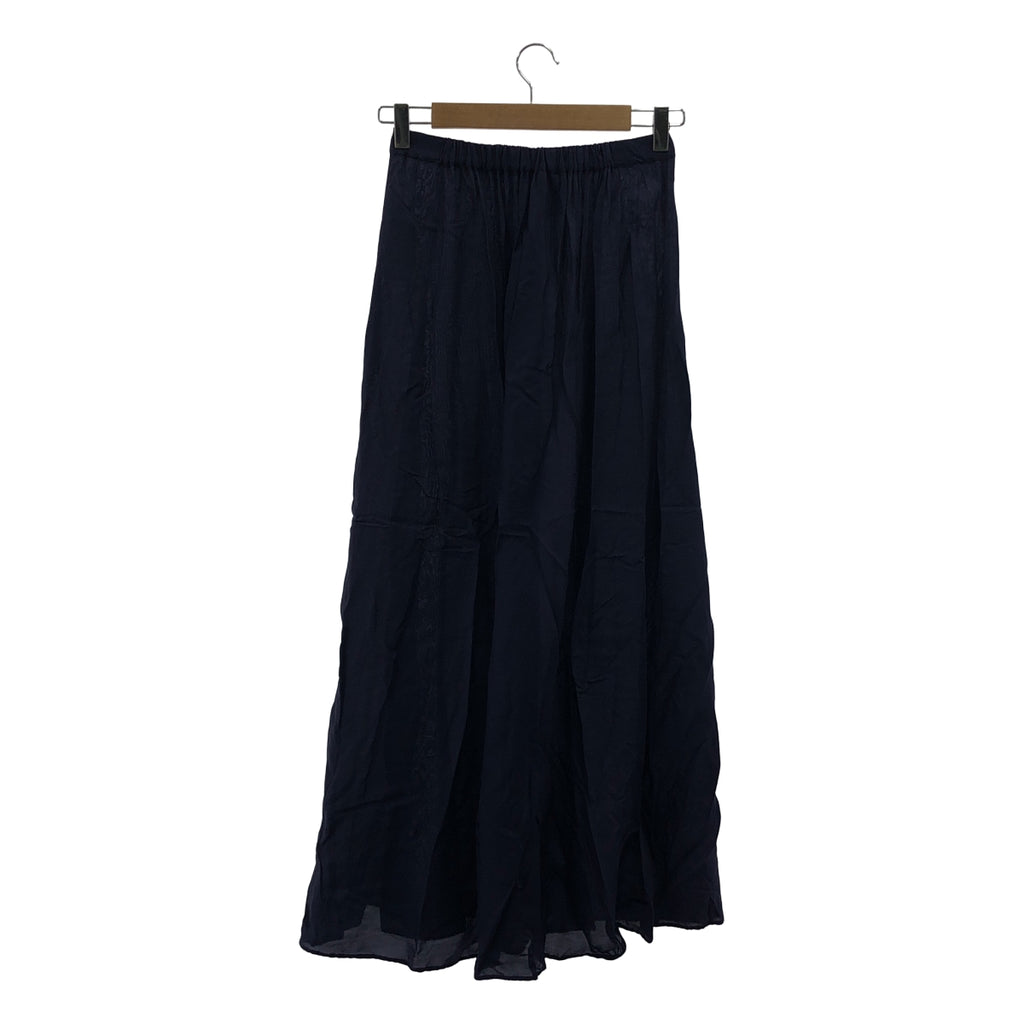 ATON / エイトン | 2020SS | NATURAL DYE CUPRA SILK KERSEY FRONT DRAPED SKIRT フロントドレープ スカート | 2 | ネイビー | レディース