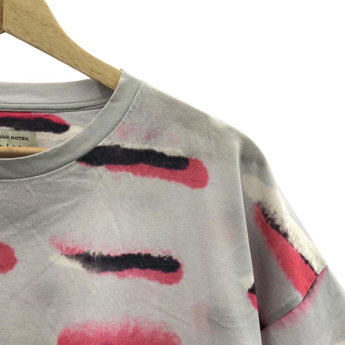 DRIES VAN NOTEN | Len Lye 棉質印花圓領上衣 | M 碼 | 淺藍/粉紅/黑色 | 男款