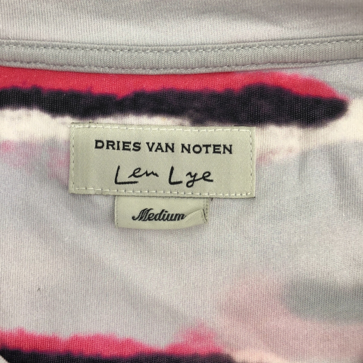 DRIES VAN NOTEN | Len Lye 棉質印花圓領上衣 | M 碼 | 淺藍/粉紅/黑色 | 男款
