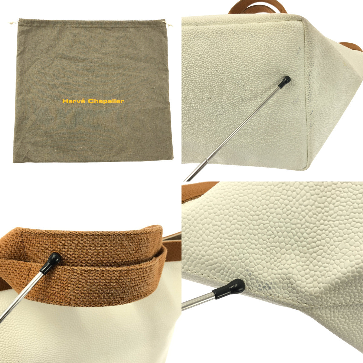 HERVE CHAPELIER / エルベシャプリエ | レザー 舟形 ハンドバッグ |