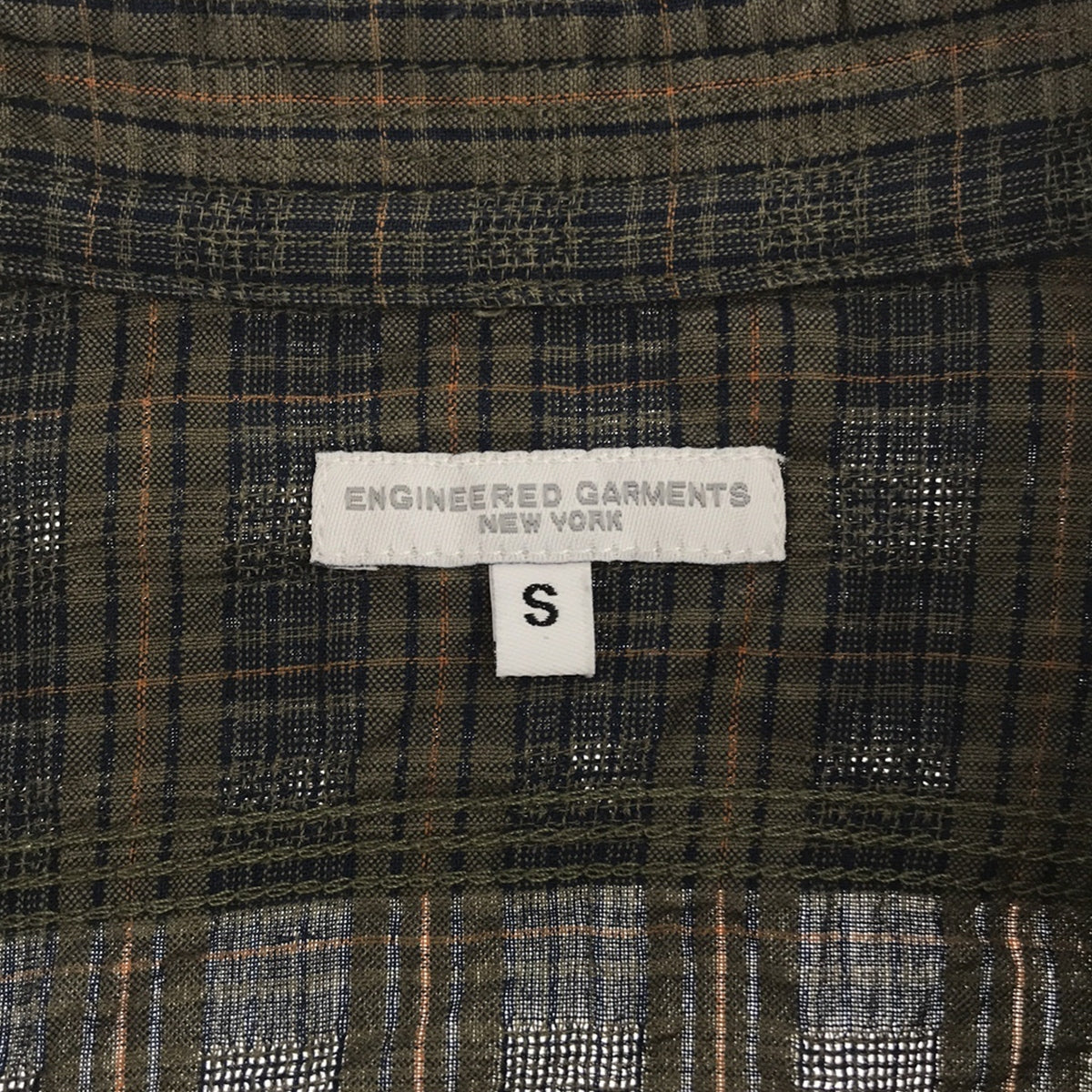 【美品】  Engineered Garments / エンジニアドガーメンツ | Work Shirt - Small Seersucker Plaid / チェック ワークシャツ | S | カーキ系 | メンズ