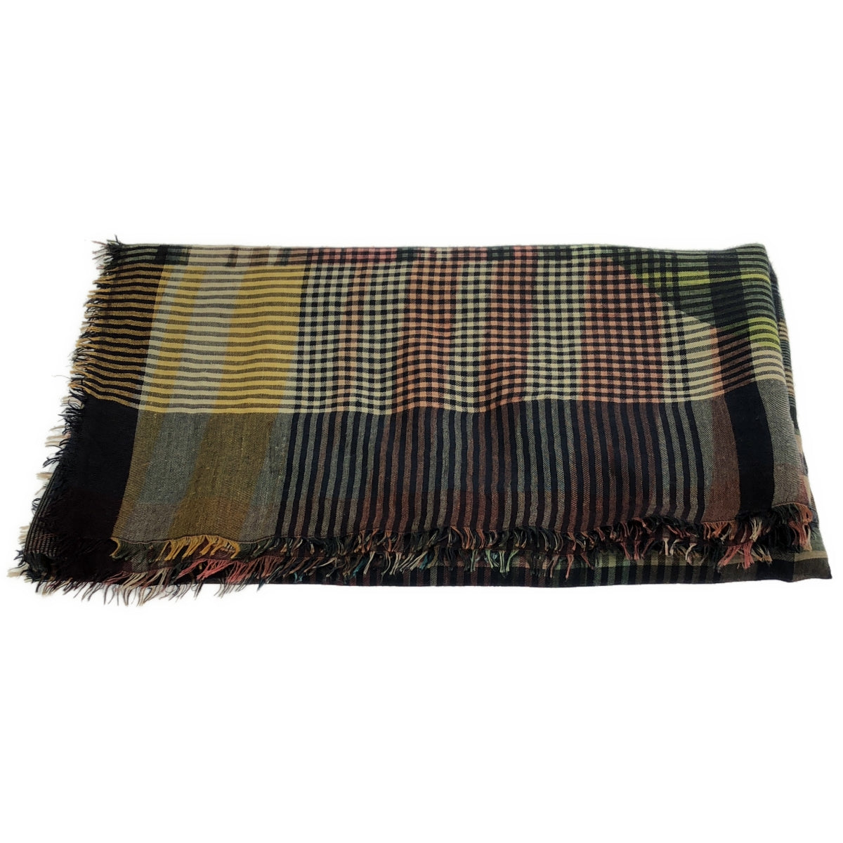 法利埃羅·薩蒂 |大號格紋流蘇披肩 |多色的