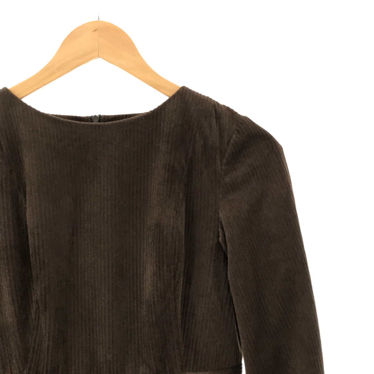 [Good Condition] foufou | 2020 | corduroy crew neck one piece | 1 | Brown | Women's