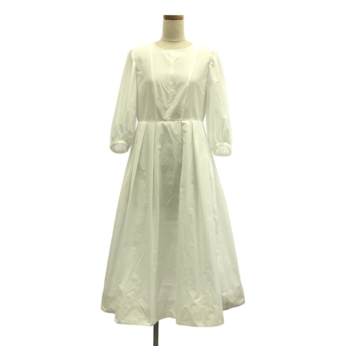 UNITED ARROWS / ユナイテッドアローズ | ボリュームスリーブ フレア ワンピース | 36 | ホワイト | レディース