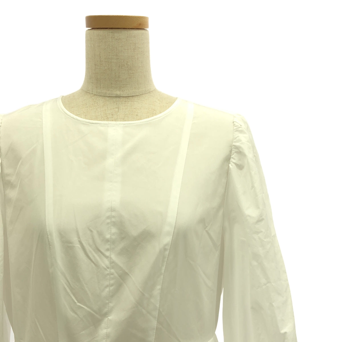 UNITED ARROWS / ユナイテッドアローズ | ボリュームスリーブ フレア ワンピース | 36 | ホワイト | レディース