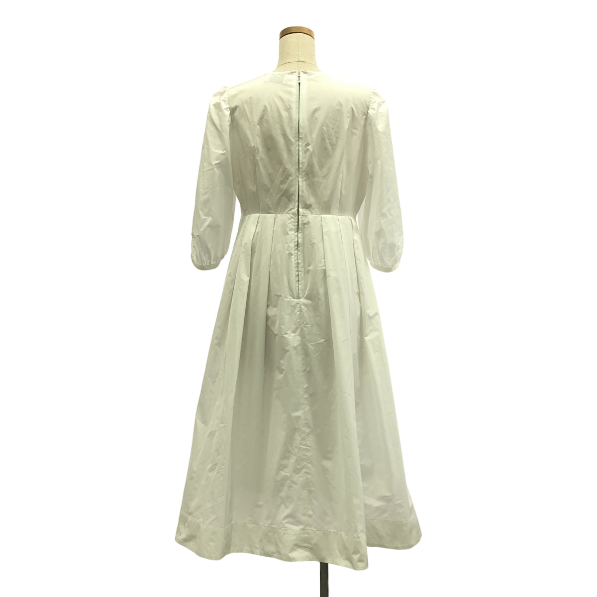 UNITED ARROWS / ユナイテッドアローズ | ボリュームスリーブ フレア ワンピース | 36 | ホワイト | レディース