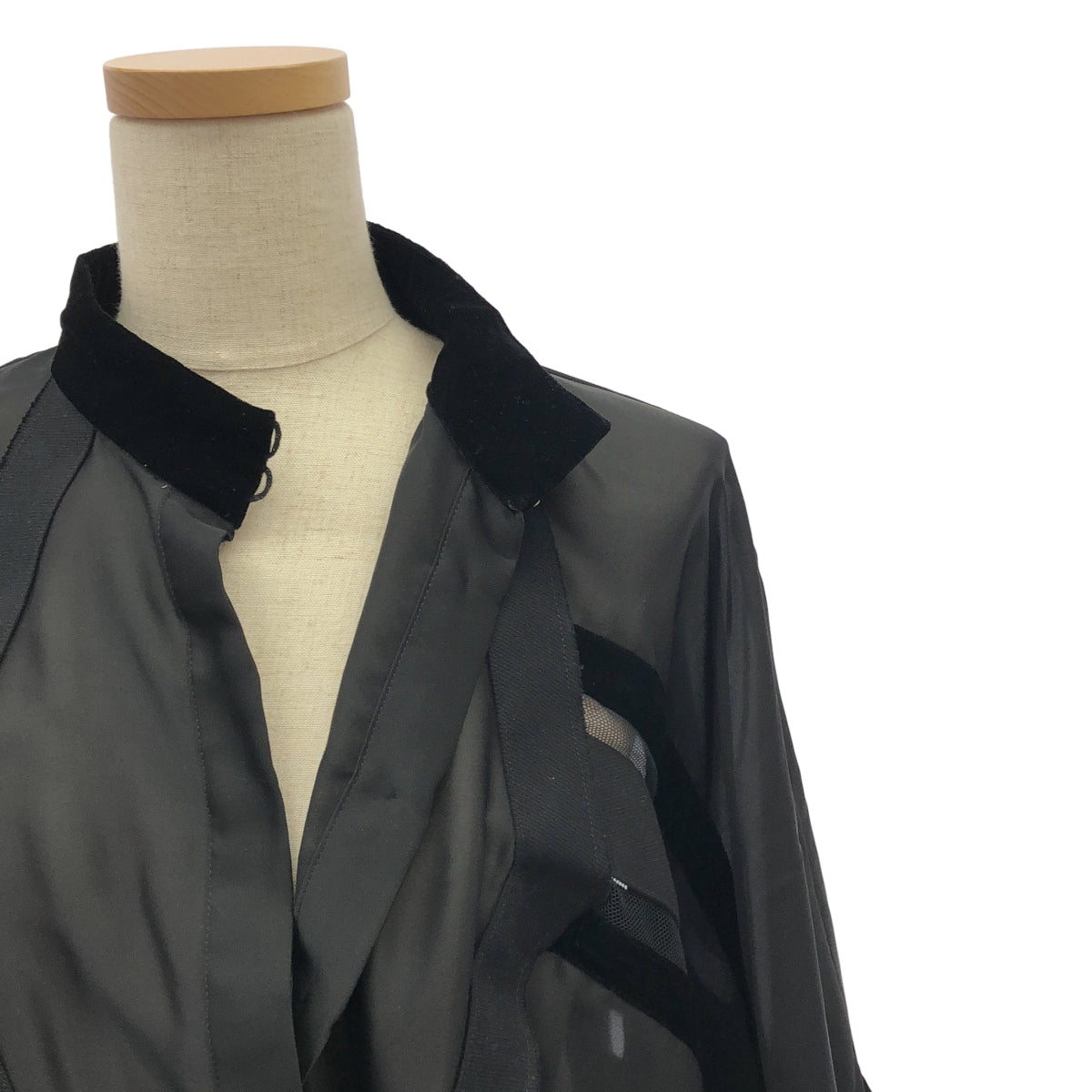 sacai | 絲絨網眼袖透視襯衫 | 尺寸 2 | 女款