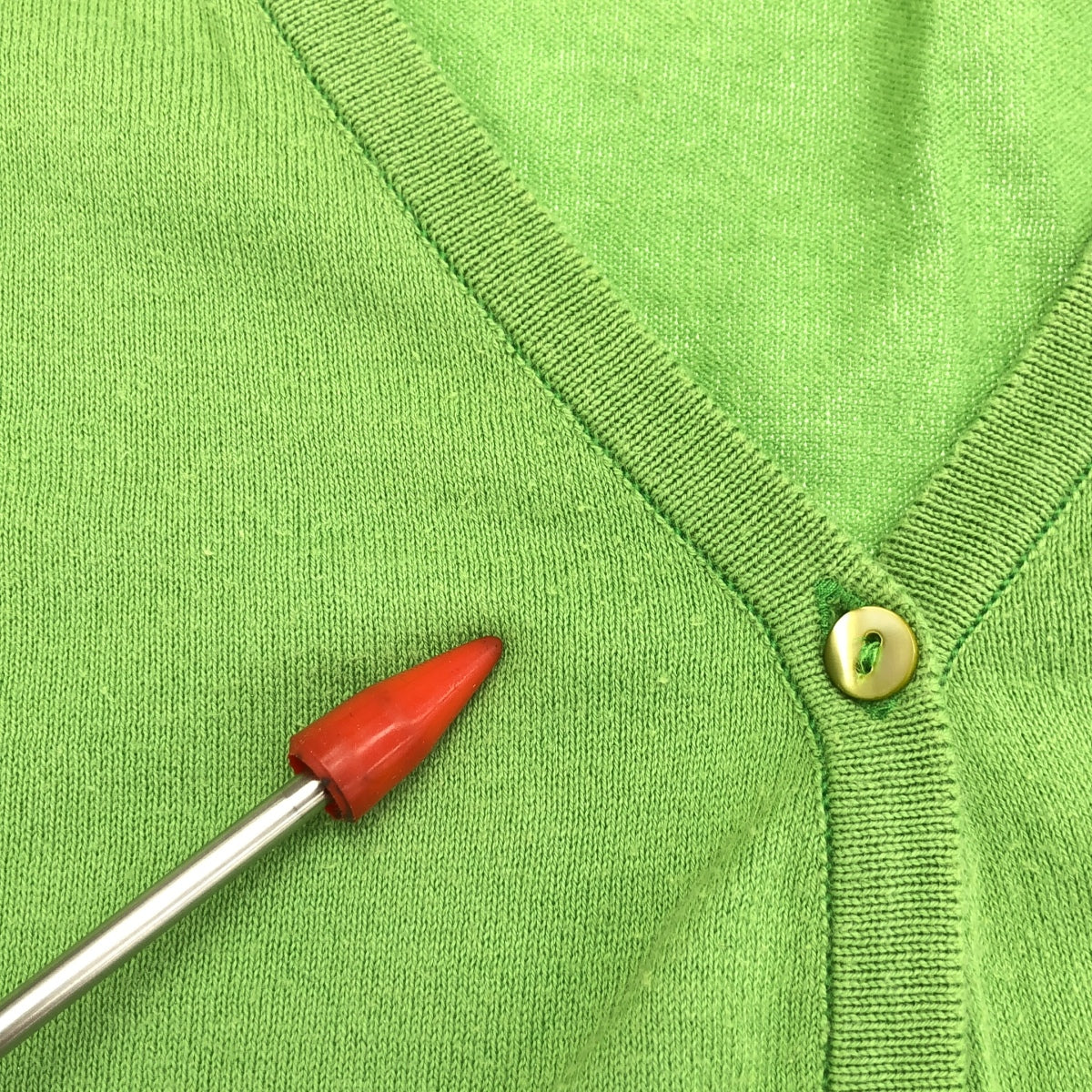 JOHN SMEDLEY / ジョンスメドレー | コットンニット 七分袖 カーディガン | S | ライムグリーン | レディース