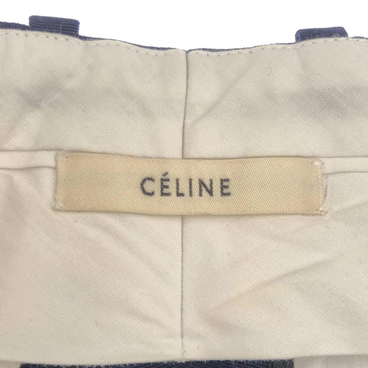 CELINE / 셀린느 | 모직 세미 와이드 슬랙스 | 36 | 네이비 | 여성