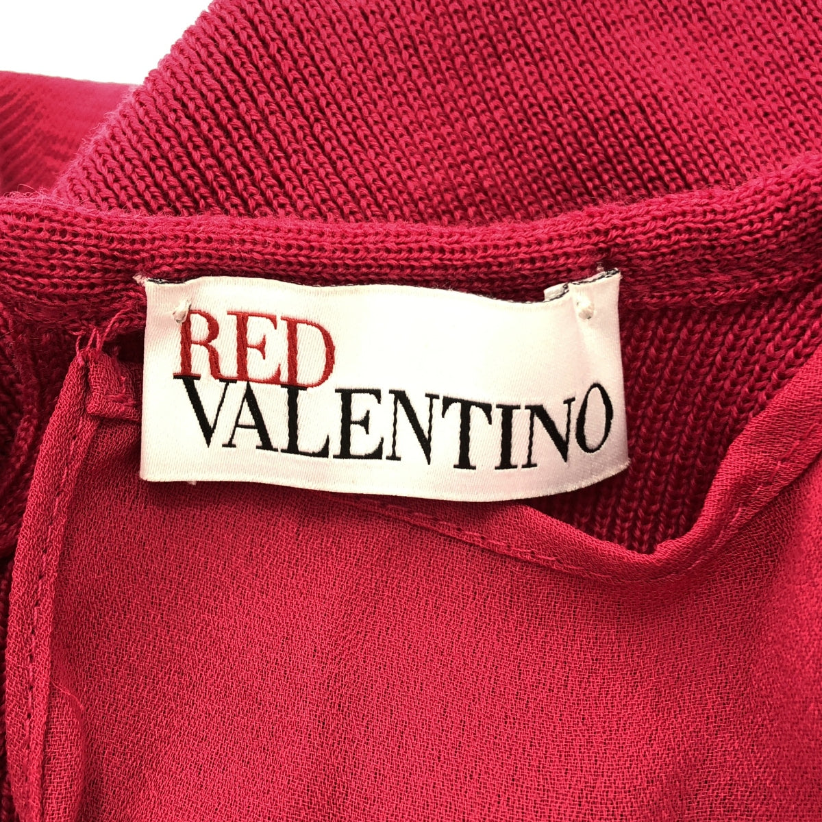 RED VALENTINO / レッドヴァレンティノ | レース ドッキング ニット ワンピース | XS | ピンク | レディース
