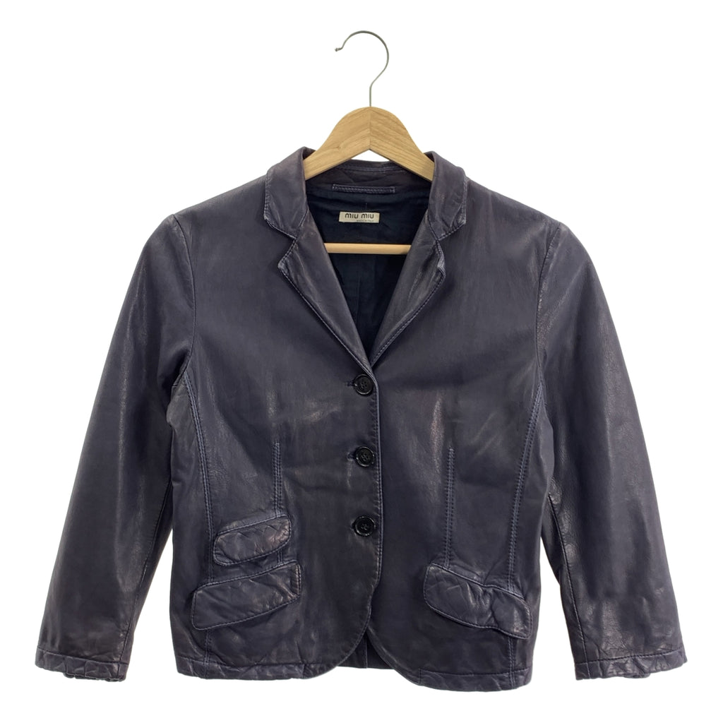 miu miu / 뮤 뮤 | 가죽 테일러드 재킷 |