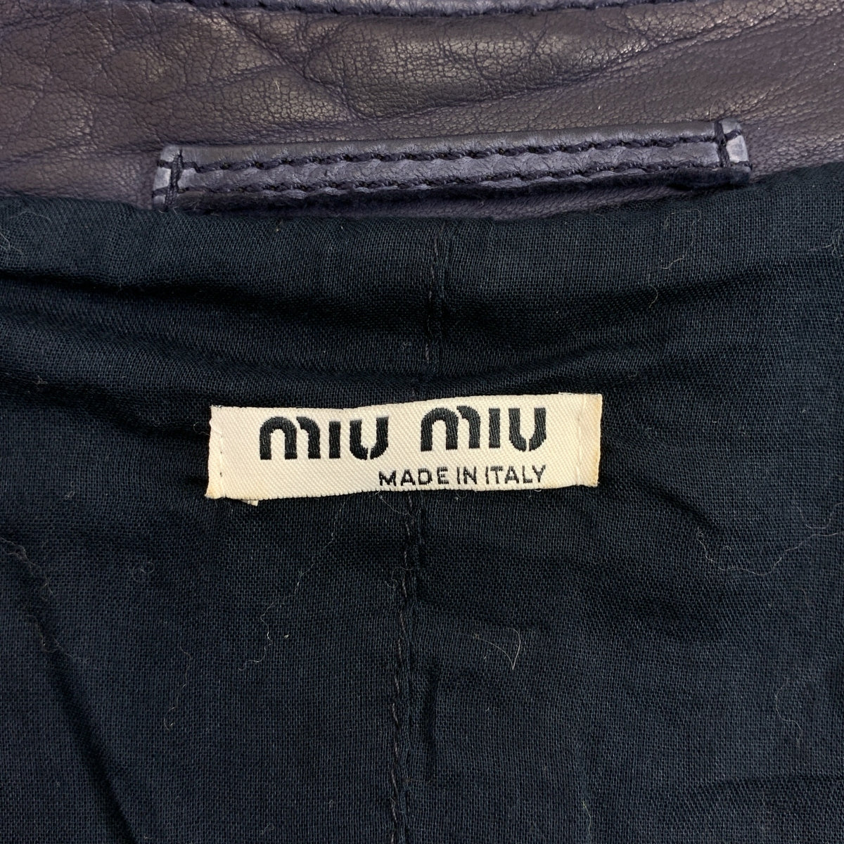 miu miu / 뮤 뮤 | 가죽 테일러드 재킷 |