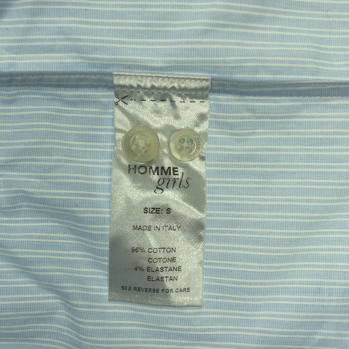 HOMME girls / 옴므 걸스 | 코튼 스트라이프 셔츠 | S | 라이트 블루 / 화이트 | 여성