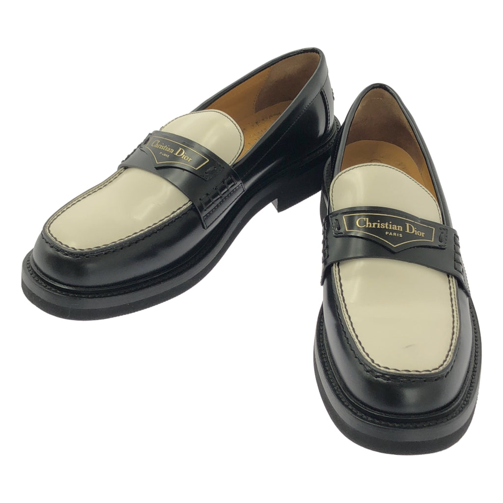 【成色極佳】克里斯汀迪奧 (Christian Dior) | Dior Boy 雙色皮革樂福鞋 | 尺寸 37 1/2 | 黑/白 | 女款