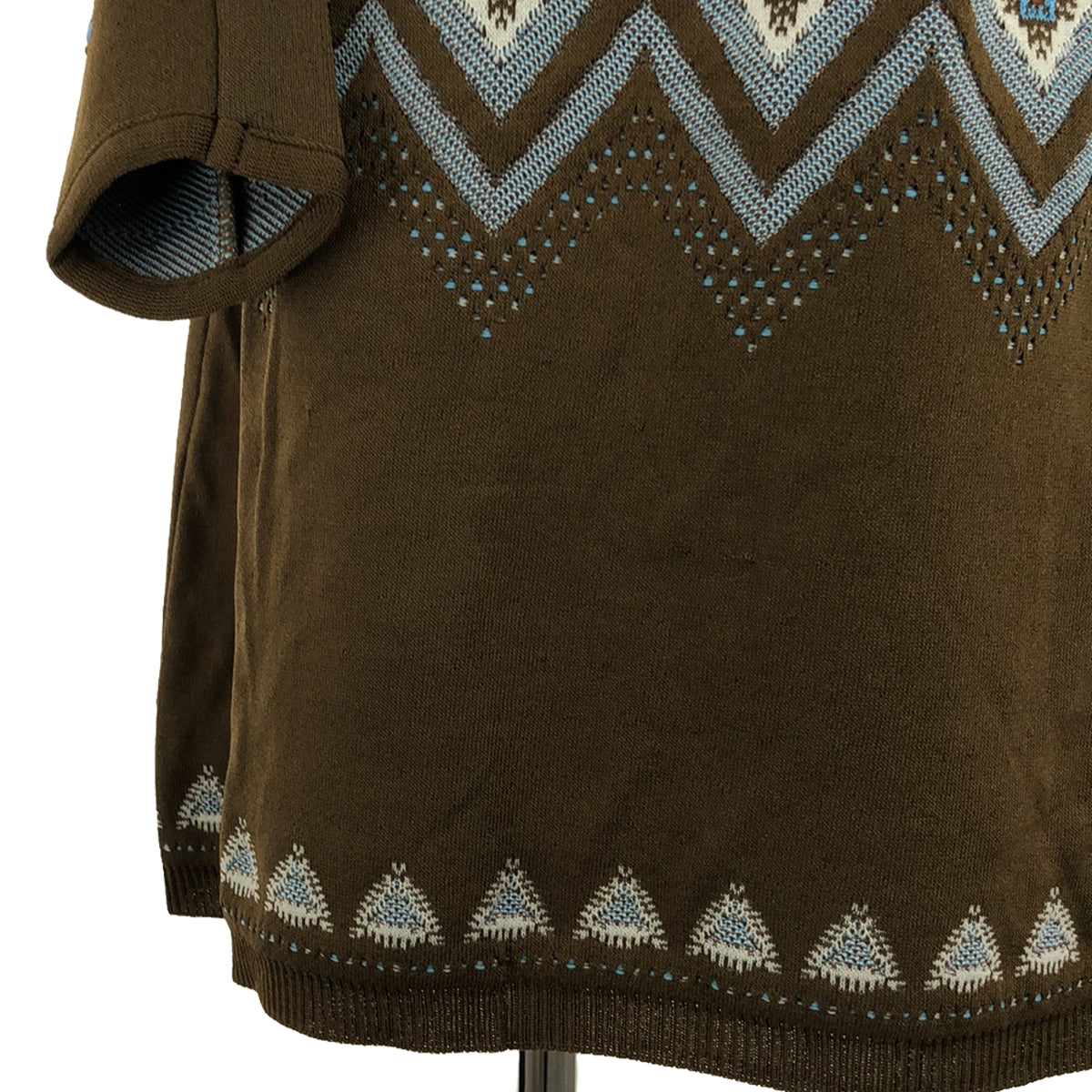 [新] Mame Kurogouchi | 2022秋冬 |費爾島針織連身裙 |提花針織連身裙 | 2 |棕色 |女性的