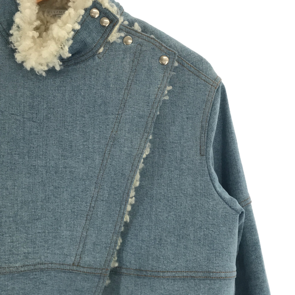 【미품】 STELLA McCARTNEY / 스텔라 맥카트니 | FUR FREE FUR 데님 안감 보아 하이넥 재킷 | 36 | 인디고 | 여성